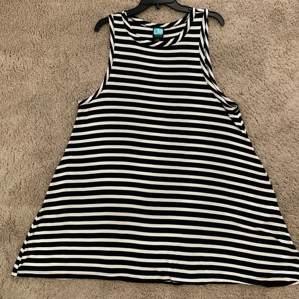 LM BEACH, black & white, swim cover up